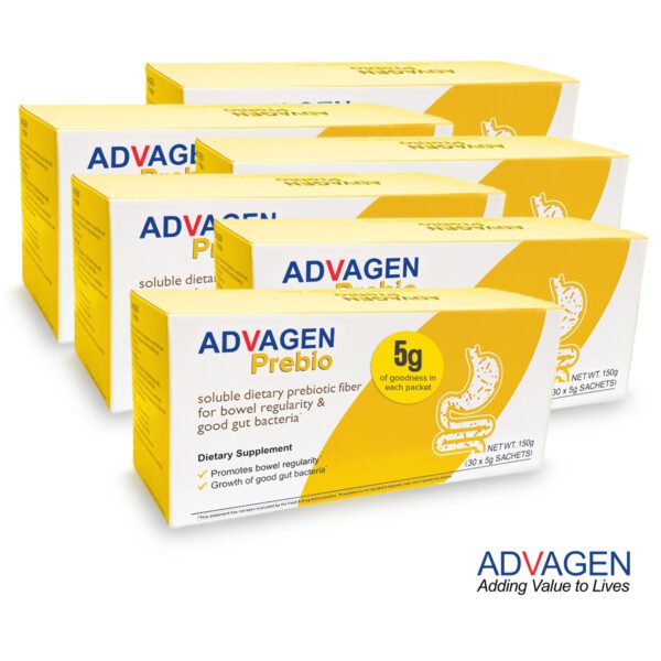 [Bundle of 6] Fibrosol ADVAGEN Prebiotic 5g sachets 30s- Soluble Prebiotic Fiber Supplement (Halal)