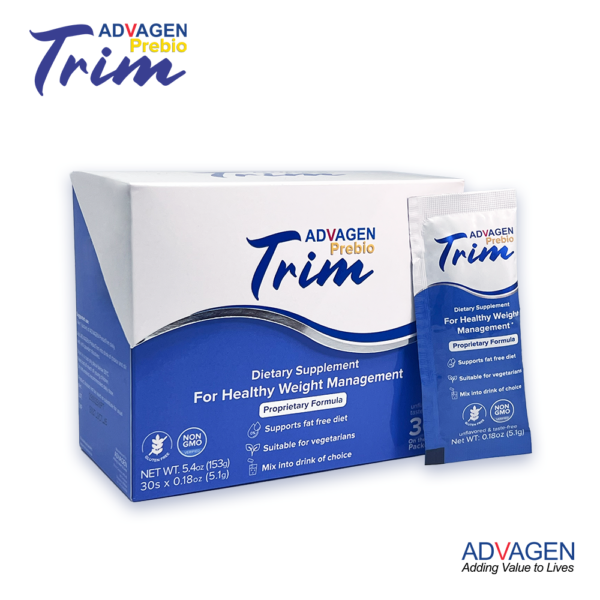 Main-Image-1-- ADVAGEN PrebioTrim – The Dual Power of Prebiotic and Heat-treated Probiotic | Supports Healthy Weight Management & Relieves Constipation Related Bloating | 30 Sachets